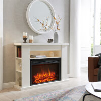 Elektrokamin BALDERIA Ruby - Standkamin mit Heizung 2000 W - Weiß
