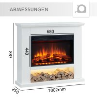 Elektrokamin BALDERIA Archie - Standkamin mit Heizung - Weiß