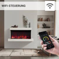 Elektrokamin BALDERIA Achilles (L) - Wandkamin mit Heizung - Weiß