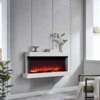 Elektrokamin BALDERIA Achilles (L) - Wandkamin mit Heizung - Weiß