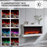 Elektrokamin BALDERIA Achilles (L) - Wandkamin mit Heizung - Weiß