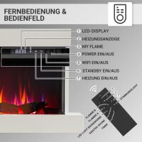 Elektrokamin BALDERIA Achilles (L) - Wandkamin mit Heizung - Weiß