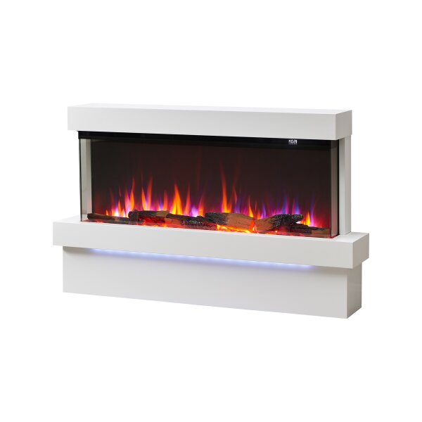 Elektrokamin BALDERIA Achilles L Base - Standkamin, 3D-Flammeneffekt, 2000 W - Weiß