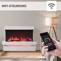 Elektrokamin BALDERIA Achilles L Base - Standkamin, 3D-Flammeneffekt, 2000 W - Weiß