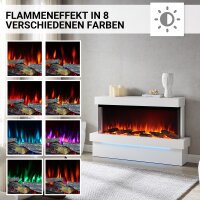 Elektrokamin BALDERIA Achilles L Base - Standkamin, 3D-Flammeneffekt, 2000 W - Weiß