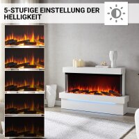 Elektrokamin BALDERIA Achilles L Base - Standkamin, 3D-Flammeneffekt, 2000 W - Weiß