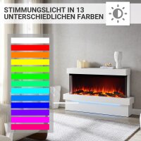 Elektrokamin BALDERIA Achilles L Base - Standkamin, 3D-Flammeneffekt, 2000 W - Weiß