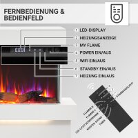 Elektrokamin BALDERIA Achilles L Base - Standkamin, 3D-Flammeneffekt, 2000 W - Weiß