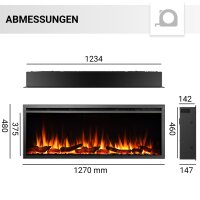 Elektrokamin Einbaukamin BALDERIA Atalanta – 3D-Flammeneffekt, 5 Größen