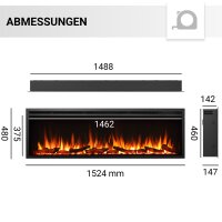Elektrokamin Einbaukamin BALDERIA Atalanta – 3D-Flammeneffekt, 5 Größen
