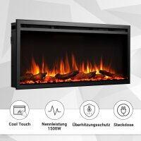 Elektrokamin Einbaukamin BALDERIA Atalanta – 3D-Flammeneffekt, 5 Größen