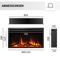 Elektrokamin Einbaukamin BALDERIA Atalanta – 3D-Flammeneffekt, 5 Größen
