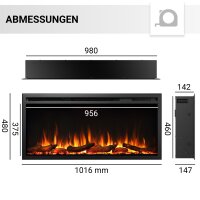 Elektrokamin Einbaukamin BALDERIA Atalanta – 3D-Flammeneffekt, 5 Größen