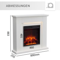 BALDERIA Pandora Elektro-Standkamin – Maßzeichnung