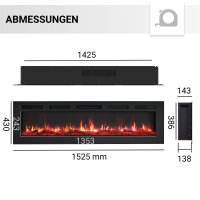 BALDERIA Leif in 2 Größen - 2in1 Wand- und Einbaukamin, 2000 W