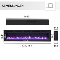 BALDERIA Leif in 2 Größen - 2in1 Wand- und Einbaukamin, 2000 W