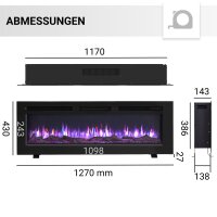 Elektrokamin BALDERIA Leif in 3 Größen - Stand-, Wand- od. Einbaukamin