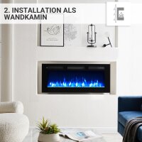 Elektrokamin BALDERIA Leif in 3 Größen - Stand-, Wand- od. Einbaukamin