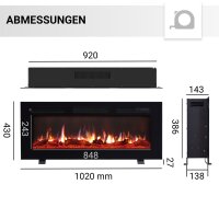 Elektrokamin BALDERIA Leif in 3 Größen - Stand-, Wand- od. Einbaukamin