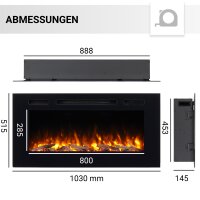 BALDERIA Fiamma Elektro-Einbaukamin – Maßzeichnung Größe 40