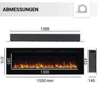 BALDERIA Fiamma Elektro-Einbaukamin – Maßzeichnung Größe 60