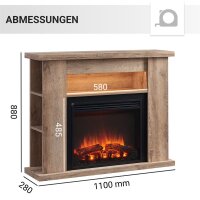 BALDERIA William electric fireplace in 4 colors, freestanding fireplace, 2000 W