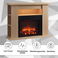 BALDERIA William electric fireplace in 4 colors, freestanding fireplace, 2000 W