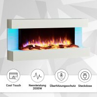 Elektrokamin BALDERIA Helia in 2 Farben - Wandkamin, Heizung 2000 W