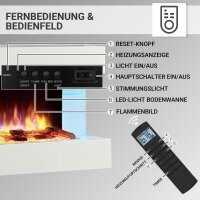 Elektrokamin BALDERIA Helia in 2 Farben - Wandkamin, Heizung 2000 W