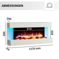 Elektrokamin BALDERIA Helia in 2 Farben - Wandkamin, Heizung 2000 W