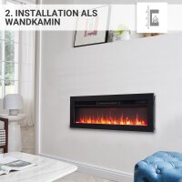 Elektrokamin BALDERIA Agnes in 4 Größen - 3in1 Stand-, Wand- & Einbau