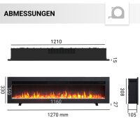 Elektrokamin Einbaukamin BALDERIA Agnes – 3D-Flammeneffekt, 4 Größen