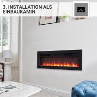 Elektrokamin Einbaukamin BALDERIA Agnes – 3D-Flammeneffekt, 4 Größen