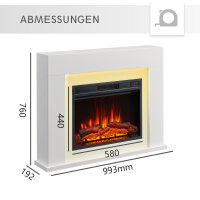 Elektrokamin Standkamin BALDERIA Finn Design – Heizung bis 2000 W, weiss