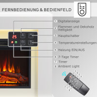 BALDERIA Finn Design electric fireplace - freestanding fireplace - white