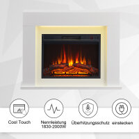 BALDERIA Finn Design electric fireplace - freestanding fireplace - white