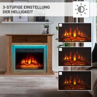 Elektrokamin BALDERIA Liora - Standkamin, Ablagefach, Heizung - Dunkle Eiche