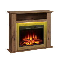 Elektrokamin BALDERIA Liora - Standkamin, Ablagefach, Heizung - Dunkle Eiche