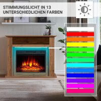 Elektrokamin BALDERIA Liora - Standkamin, Ablagefach, Heizung - Dunkle Eiche