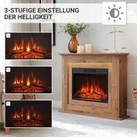Elektrokamin Standkamin BALDERIA Finn – Heizung bis 2000 W, dunkle Eiche