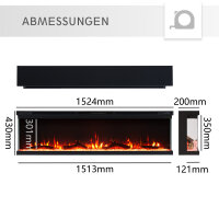 Elektrokamin BALDERIA pure Orson (2 Grössen) - Wand- oder Einbaukamin