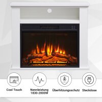 BALDERIA Frida electric fireplace (4 colors) - Freestanding fireplace, 2000W - White
