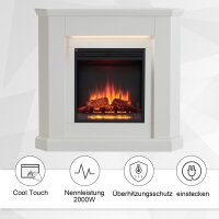 Elektrokamin BALDERIA Pegasos - Eck-Standkamin - Weiss