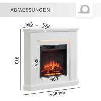 BALDERIA Pegasos Elektro-Eckkamin – Maßzeichnung