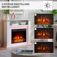 Elektrokamin BALDERIA Liora - Standkamin, Ablagefach, Heizung - weiß