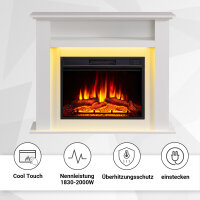 Elektrokamin BALDERIA Liora - Standkamin, Ablagefach, Heizung - weiß