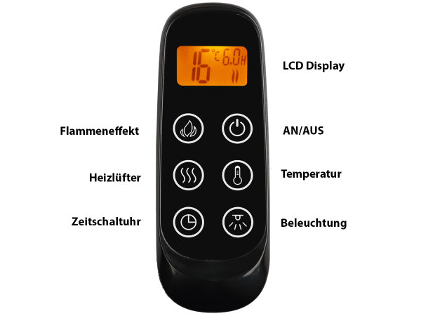 BALDERIA Fernbedienung zu Elektrokaminen | Zubehör für Phanos, Hektor & Leandros