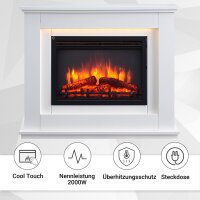 Elektrokamin BALDERIA Baldur - Standkamin, Heizung 2000 W - Weiß