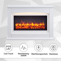 Elektrokamin BALDERIA Argon - Standkamin, Heizung 2000 W - Weiß